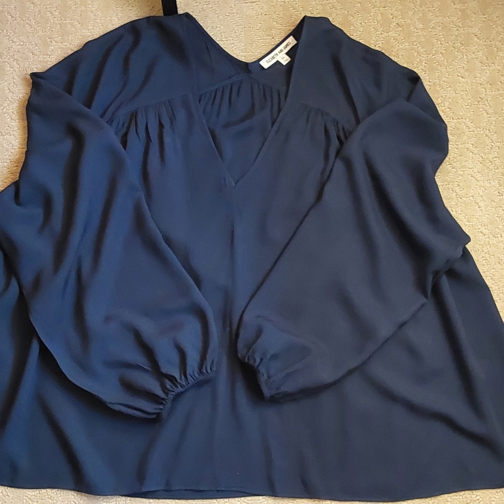 Elizabeth And James Indigo blue Ophelia Peasant Blouse, Size M